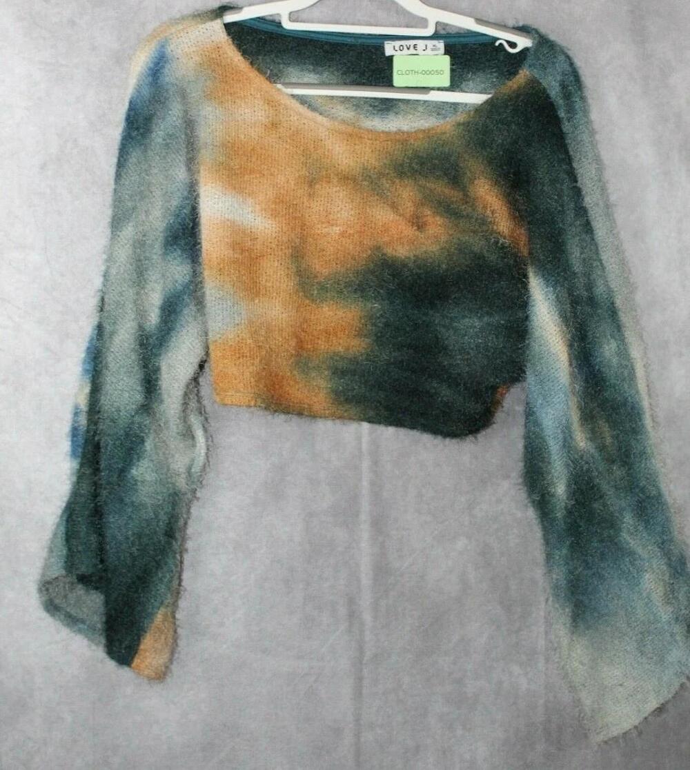 LOVE J Sweater Womens XL Multicolor Wool Blend Boat Neck Flared Sleeve Pullover